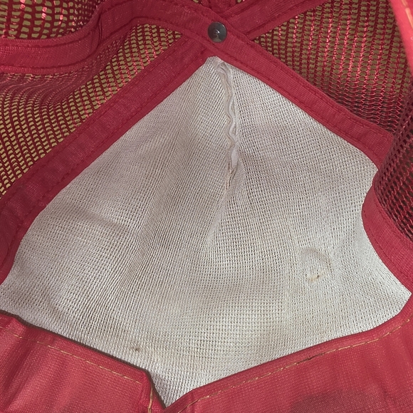 VTG Double Bill Snap Back Trucker Hat Official Hang-Over Hat in Red and White - Picture 6 of 9